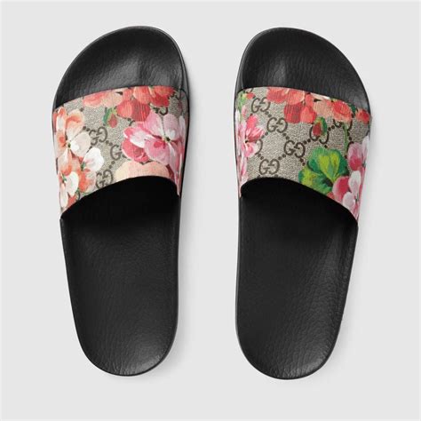 gucci rose print|pink Gucci slides.